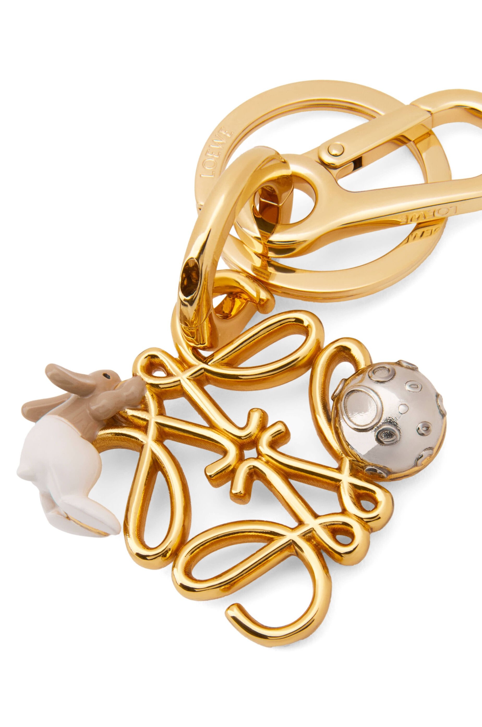 Bunny on the Moon Anagram charm in enamel - 3