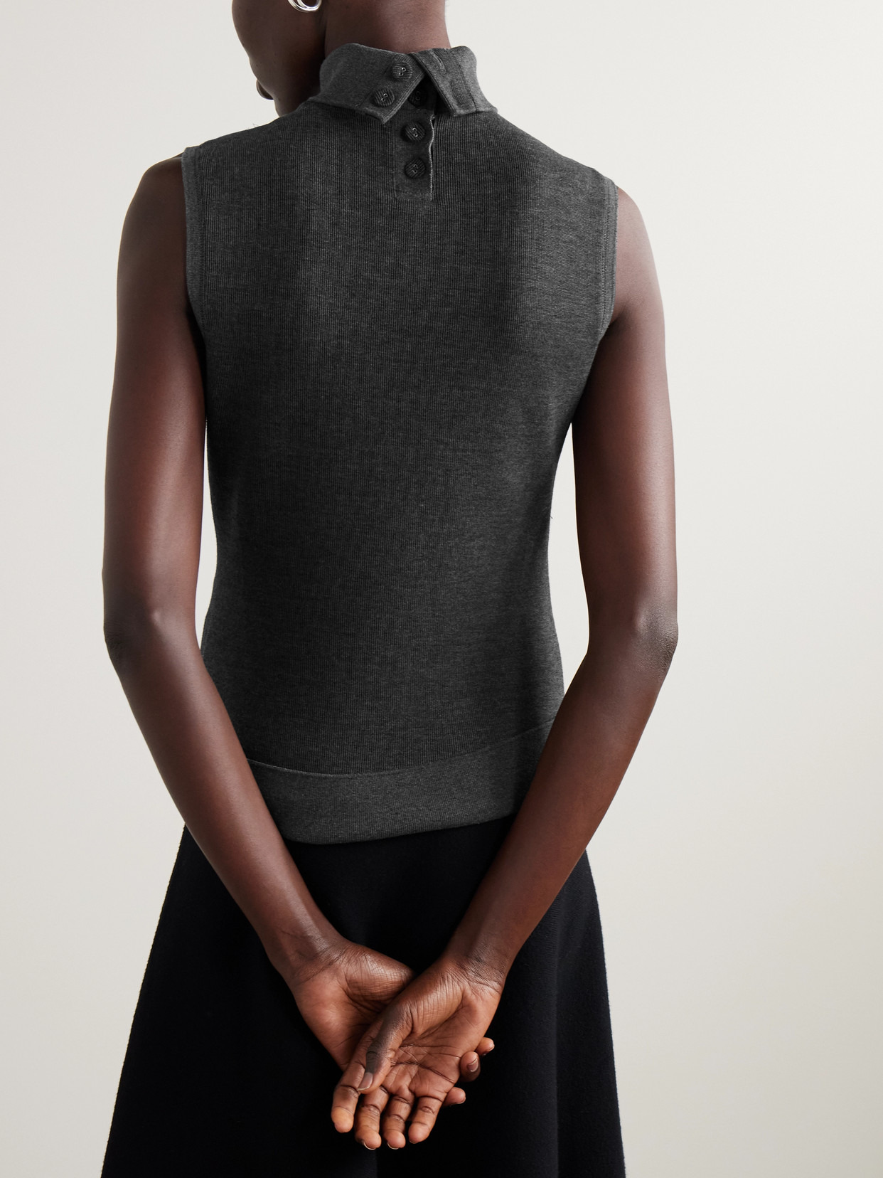 Sandrine Ribbed Cotton-blend Turtleneck Tank - 3