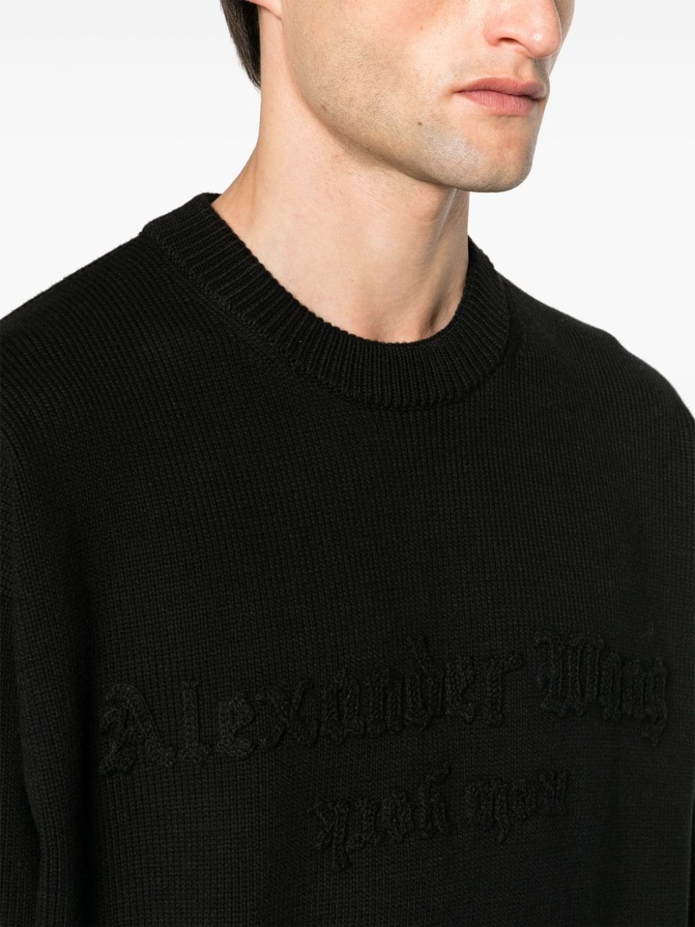 crochet-logo cotton-blend sweatshirt - 6