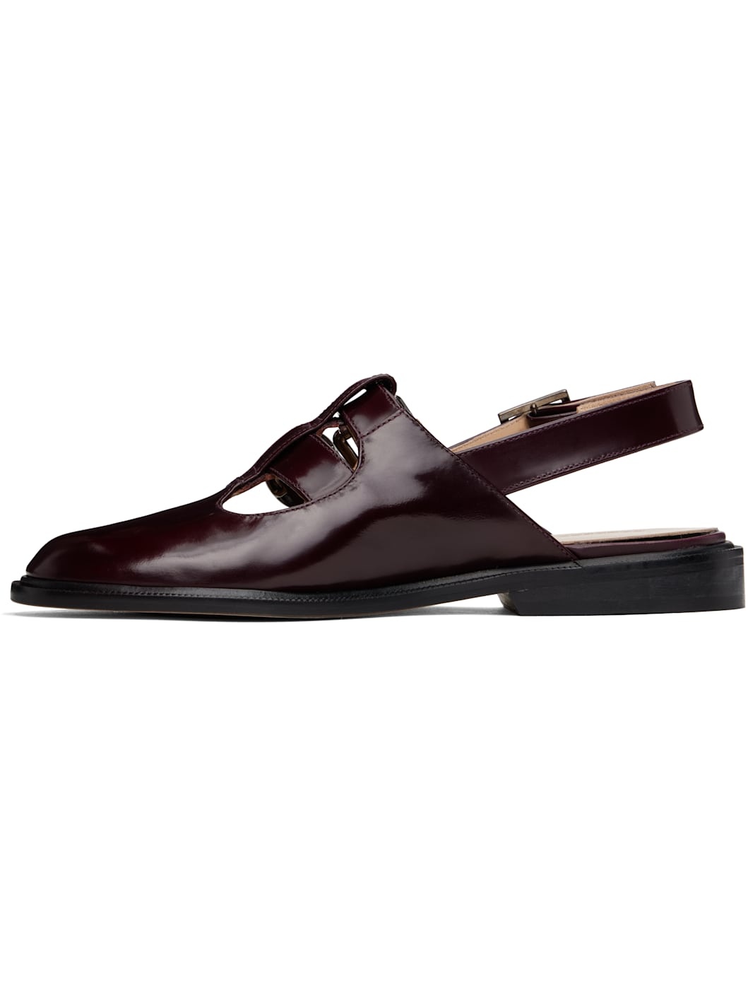 Burgundy Slingback Mary-Jane Loafers - 3