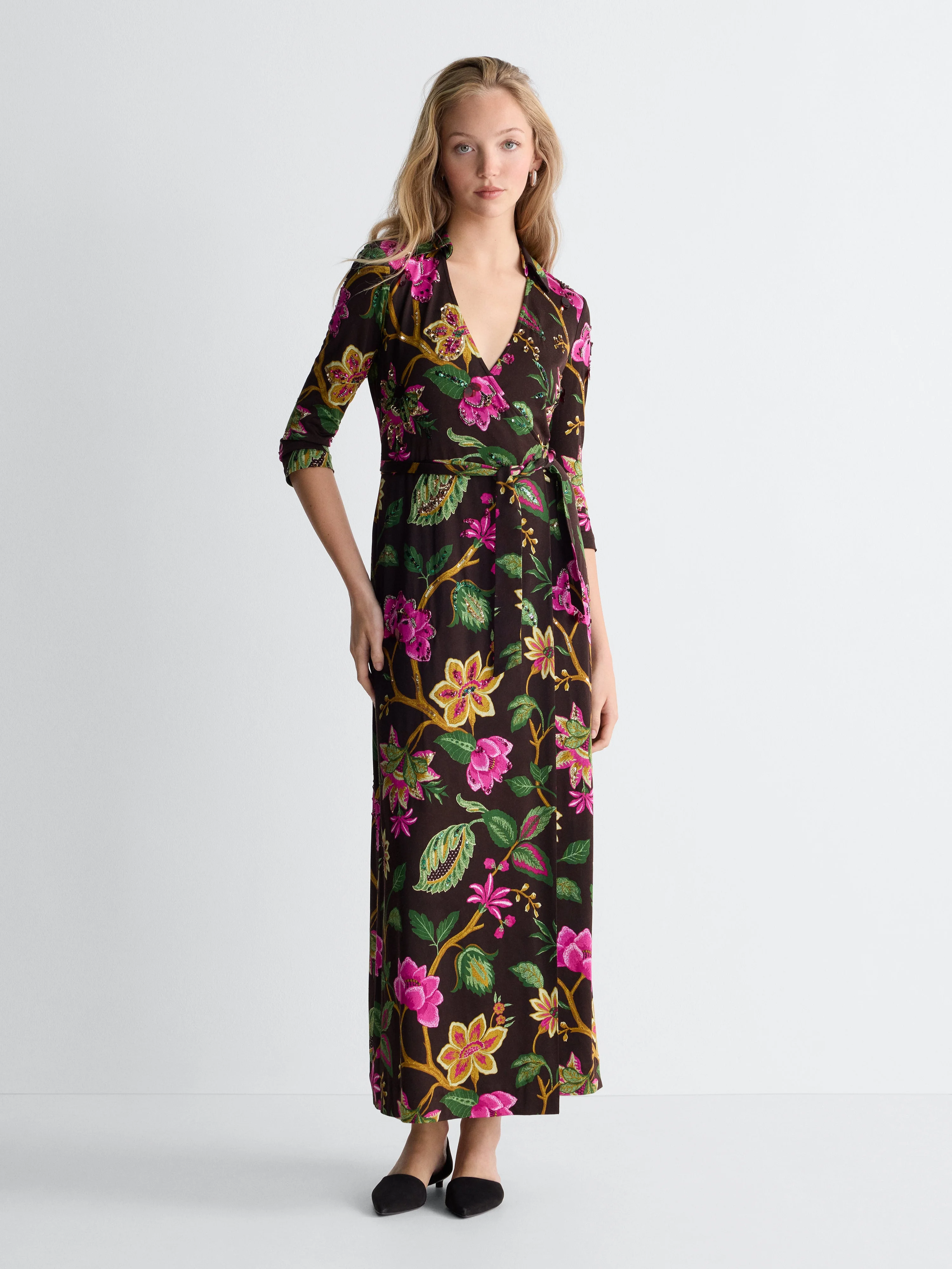 Abigail Maxi Embellished Wrap Dress - 1