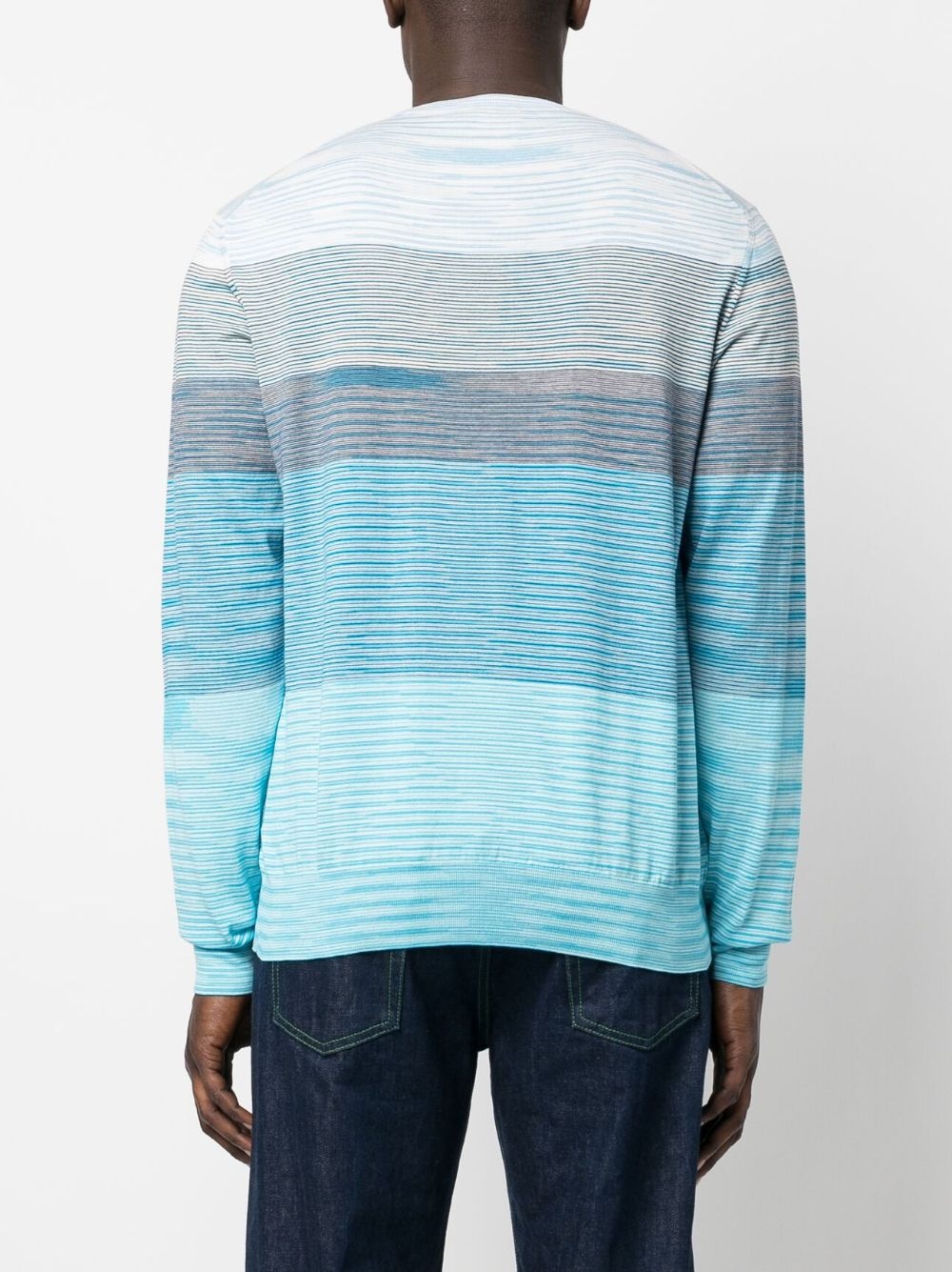 fine-knit striped jumper - 4