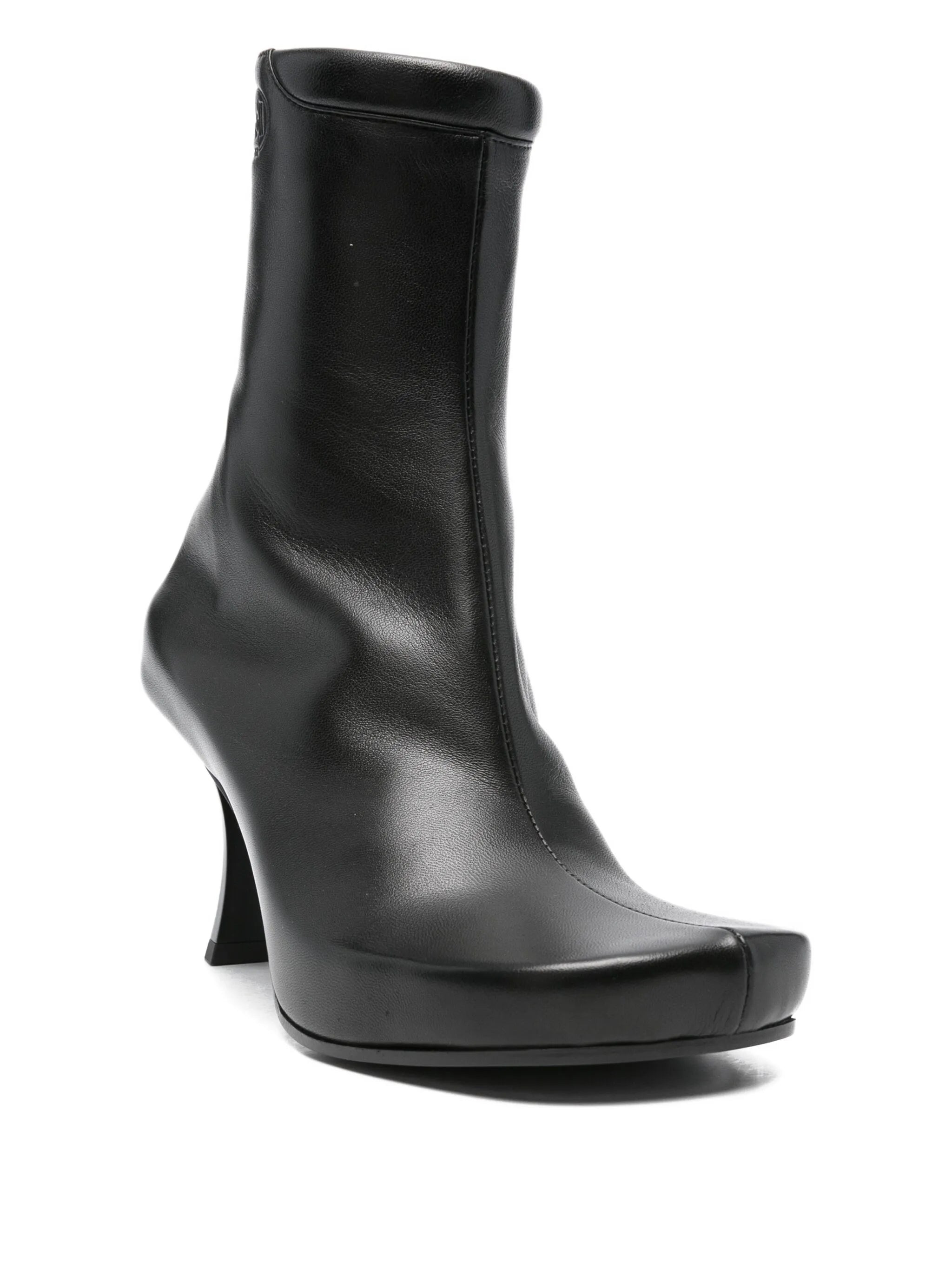 75mm leather square-toe boots - 2