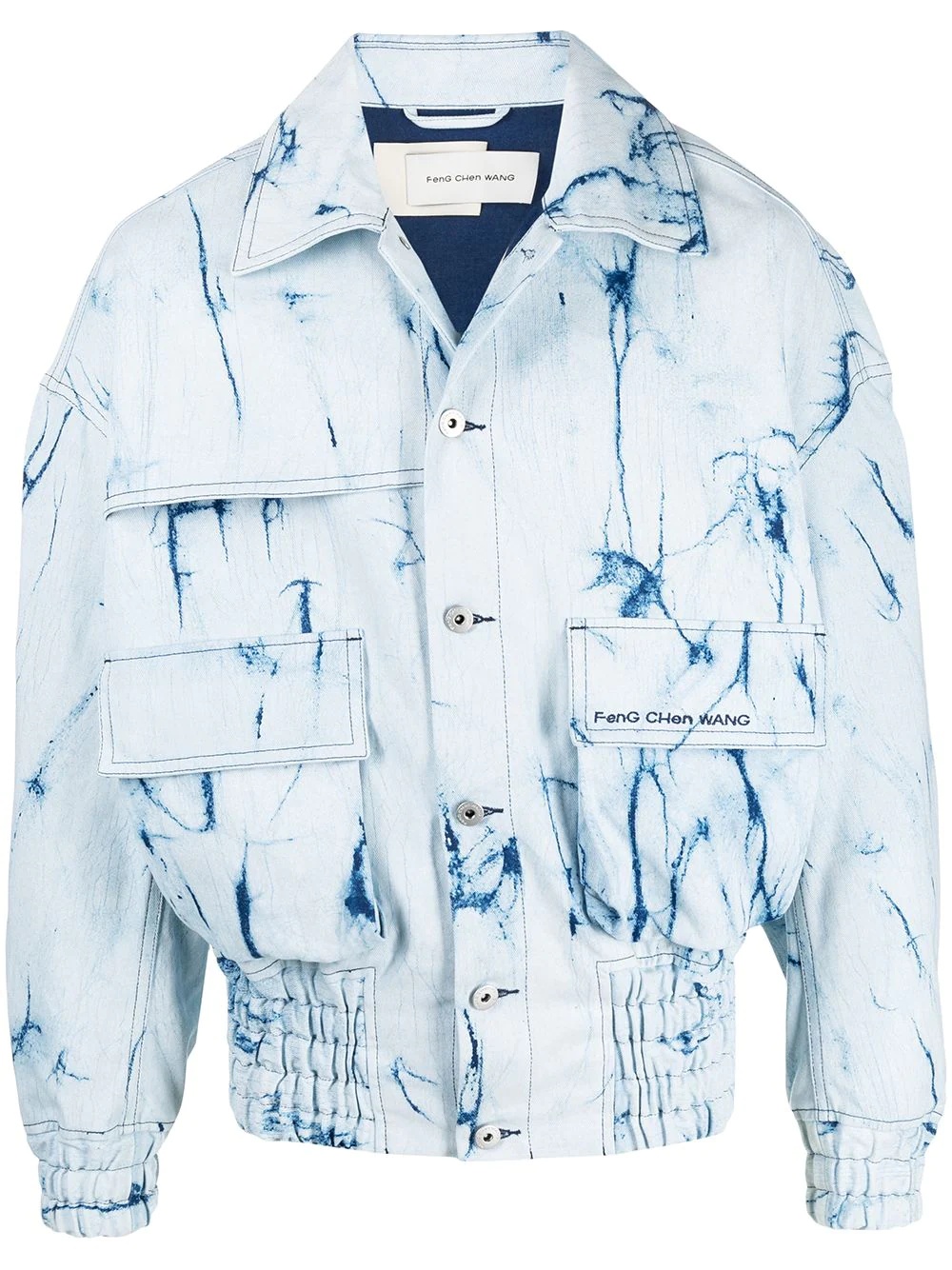 resist dyed denim jacket - 1