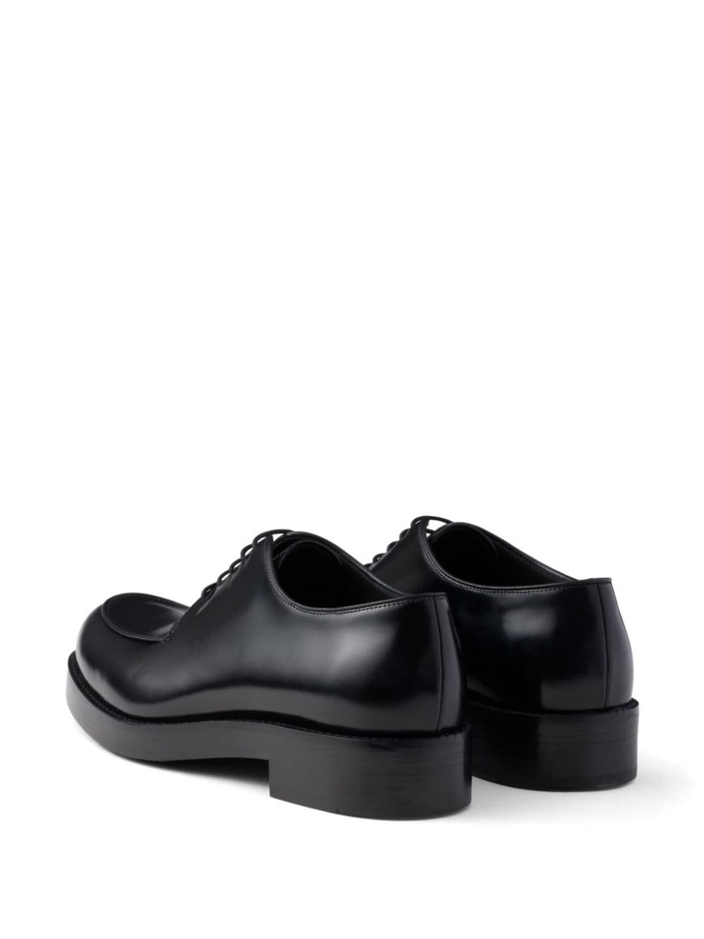 brushed leather derby shoes - 3