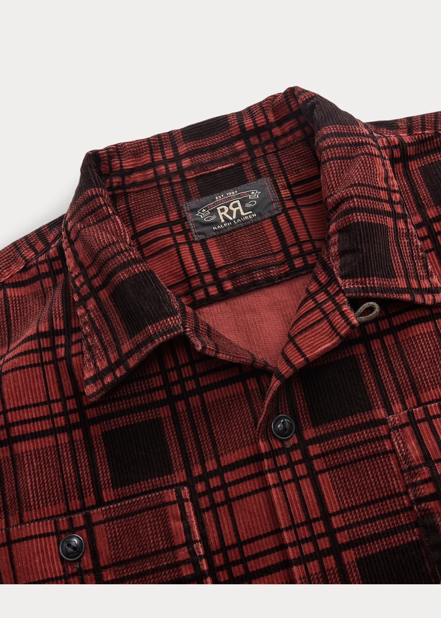 Plaid-Print Corduroy Camp Shirt - 3