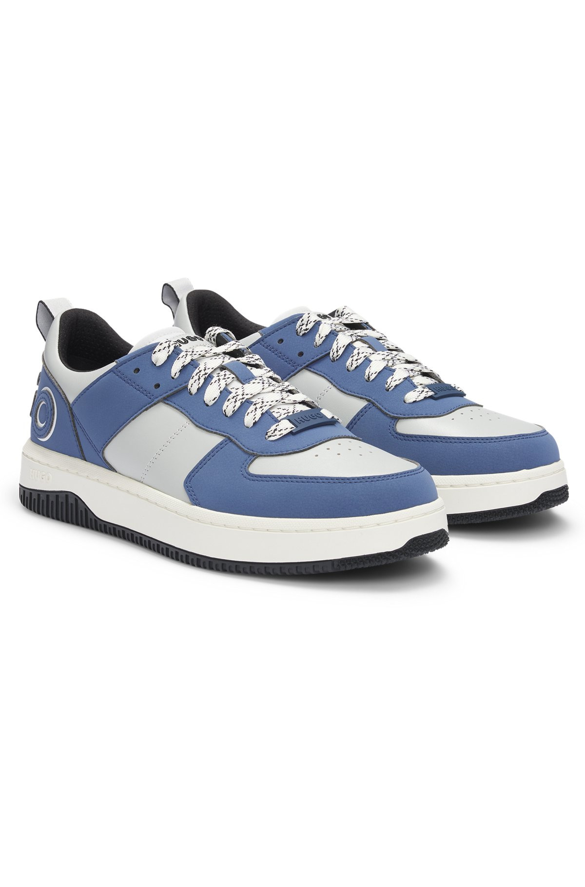 MIXED-MATERIAL TRAINERS WITH TWO SETS OF LACES - 2