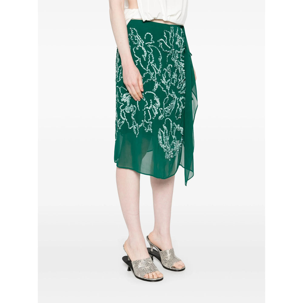 Dries Van Noten Green Skirts - Asymmetric & Draped Skirts Women - 3