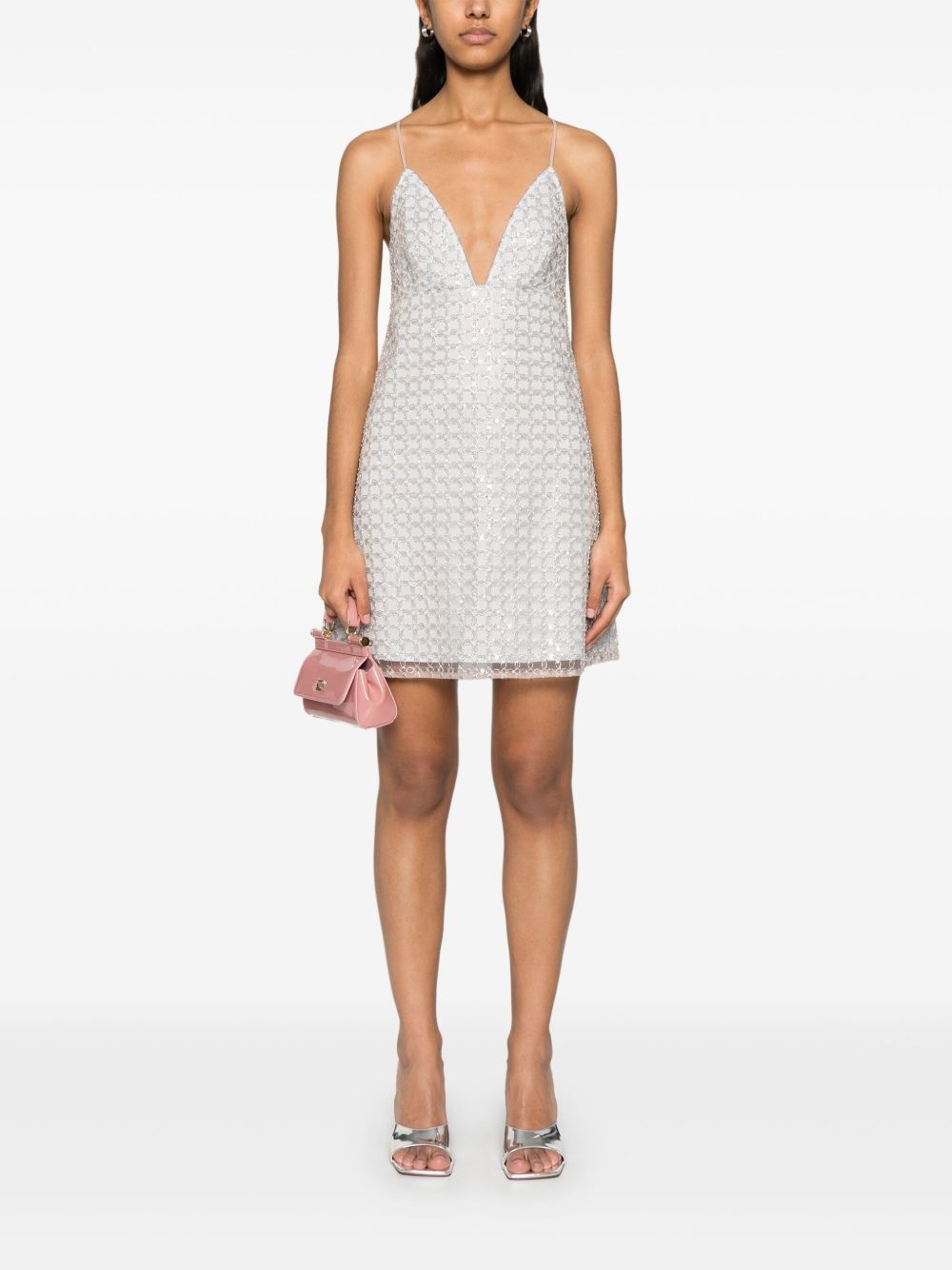 beaded A-line mini dress - 2