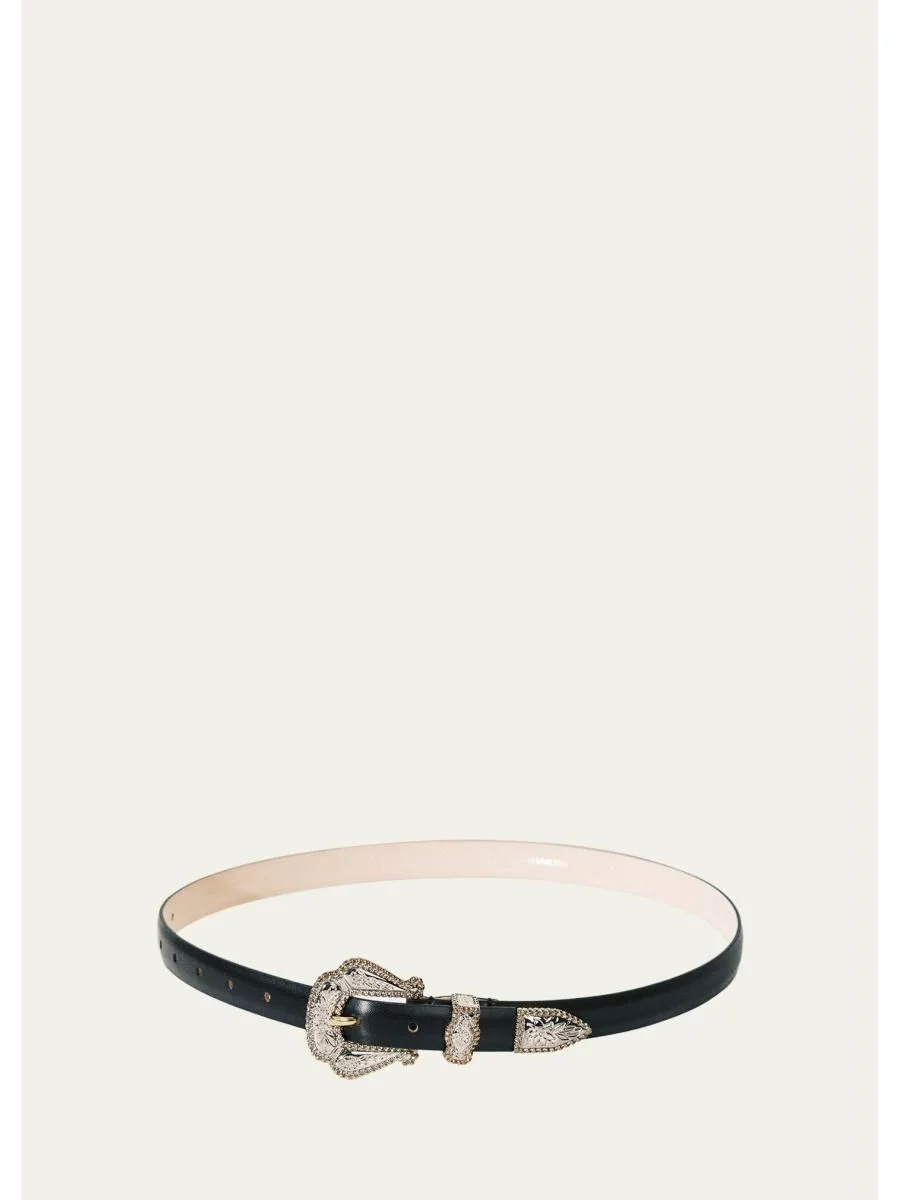 Santo Mixed Metal Leather Belt - 1