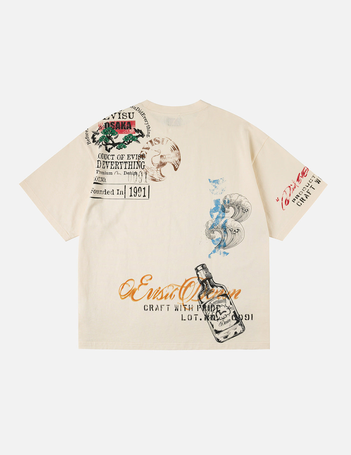 Allover Hand-Drawing Multi Logo Print Regular Fit T-Shirt - 4