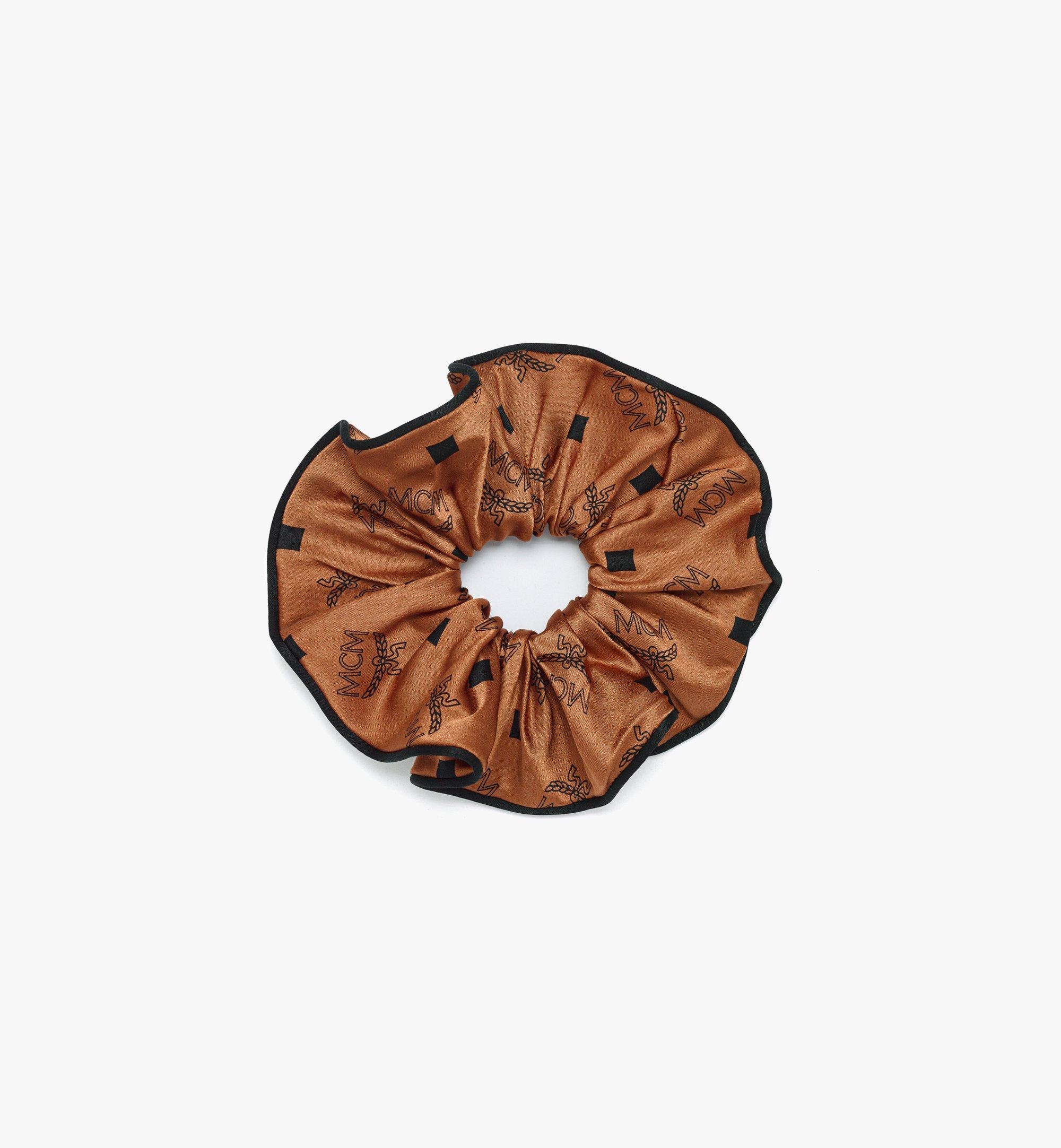 Monogram Print Silk Scrunchie - 1