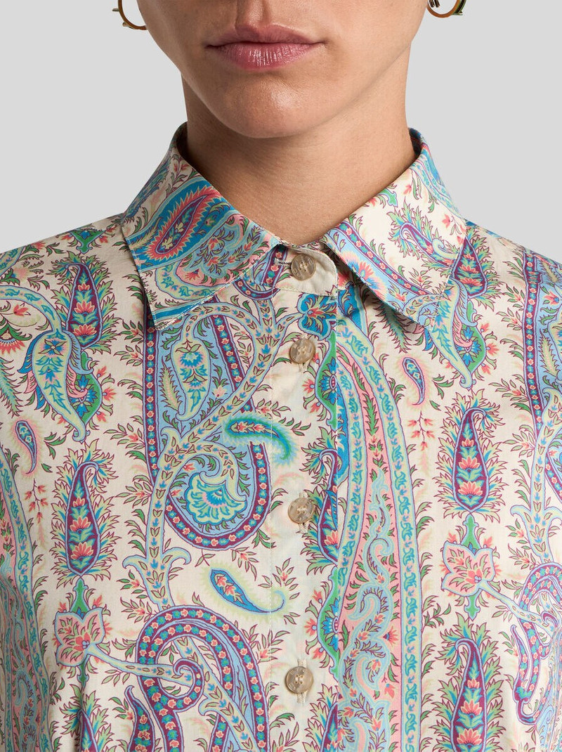 Etro STRETCH COTTON SHIRT WITH LEAFY PAISLEY MOTIF outlook
