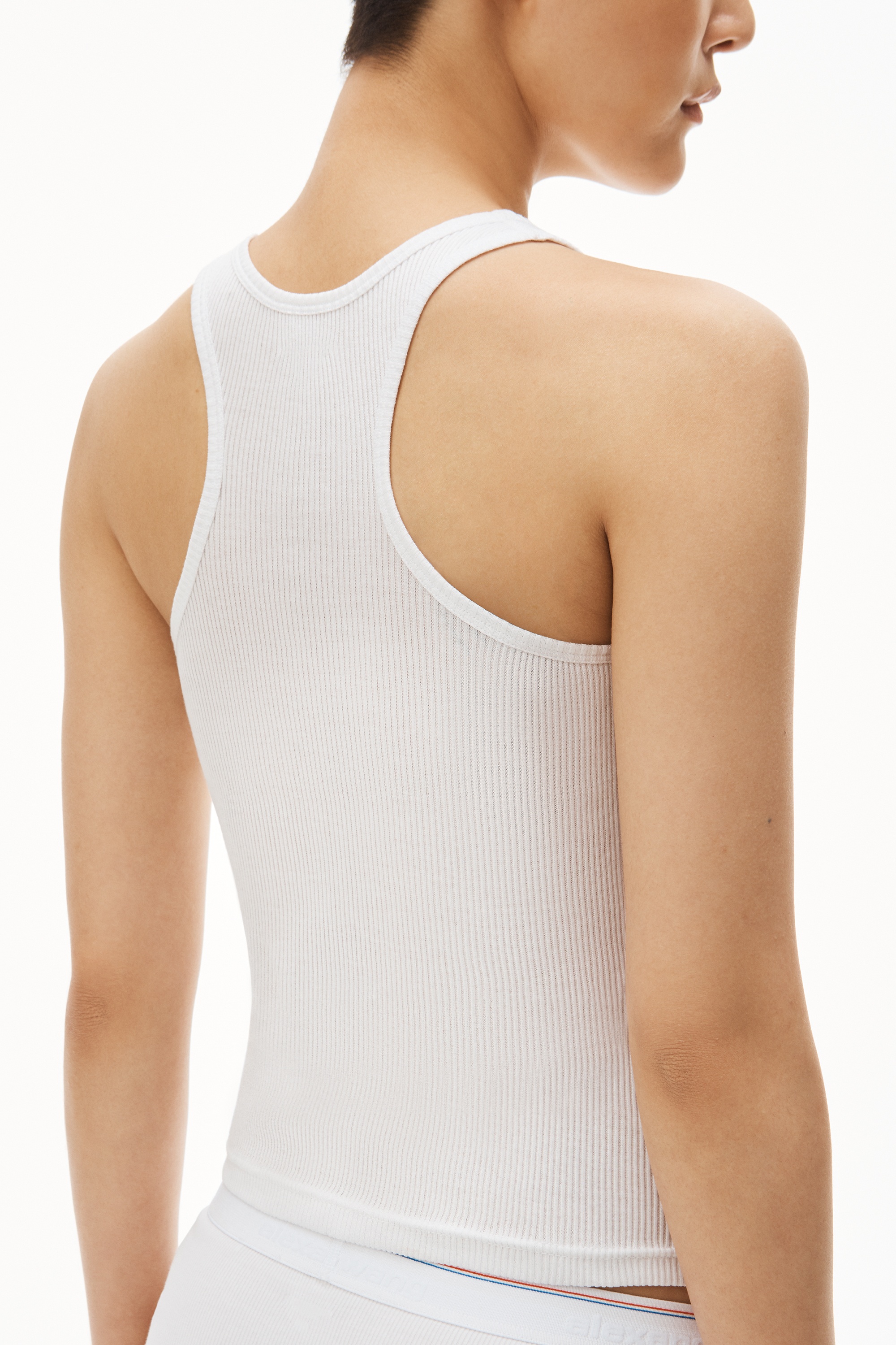 Racerback Tank in Ribbed Cotton Jersey - 4