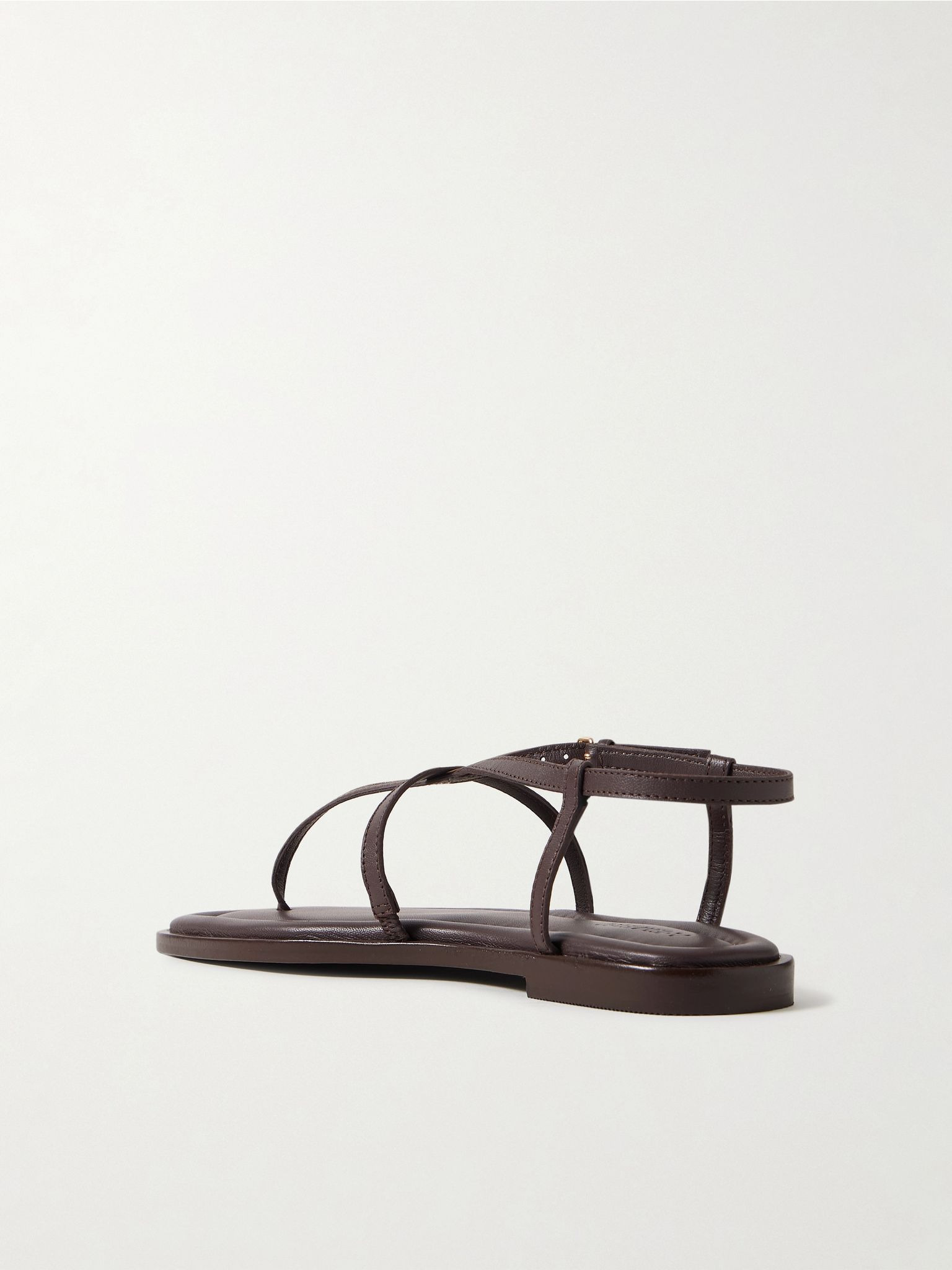 Remly textured-leather sandals Chocolate - 3