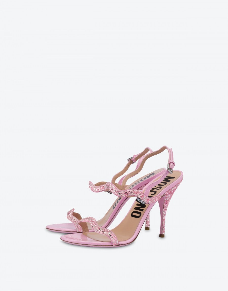 RIC RAC HIGH-HEELED GLITTER SANDALS - 1