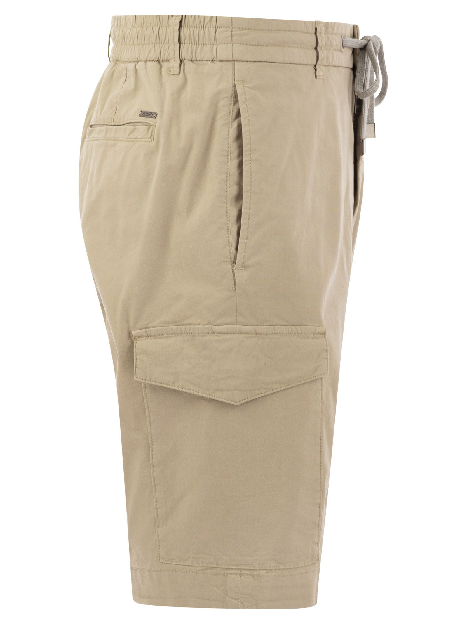 Peserico - Peserico Men Lightweight Cotton Lyocell Canvas Jogger Bermuda Shorts - 3