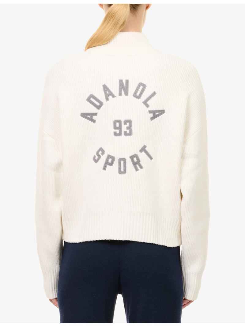 Sport Zip-Up Funnel-Neck Knit Sweatshirt 4