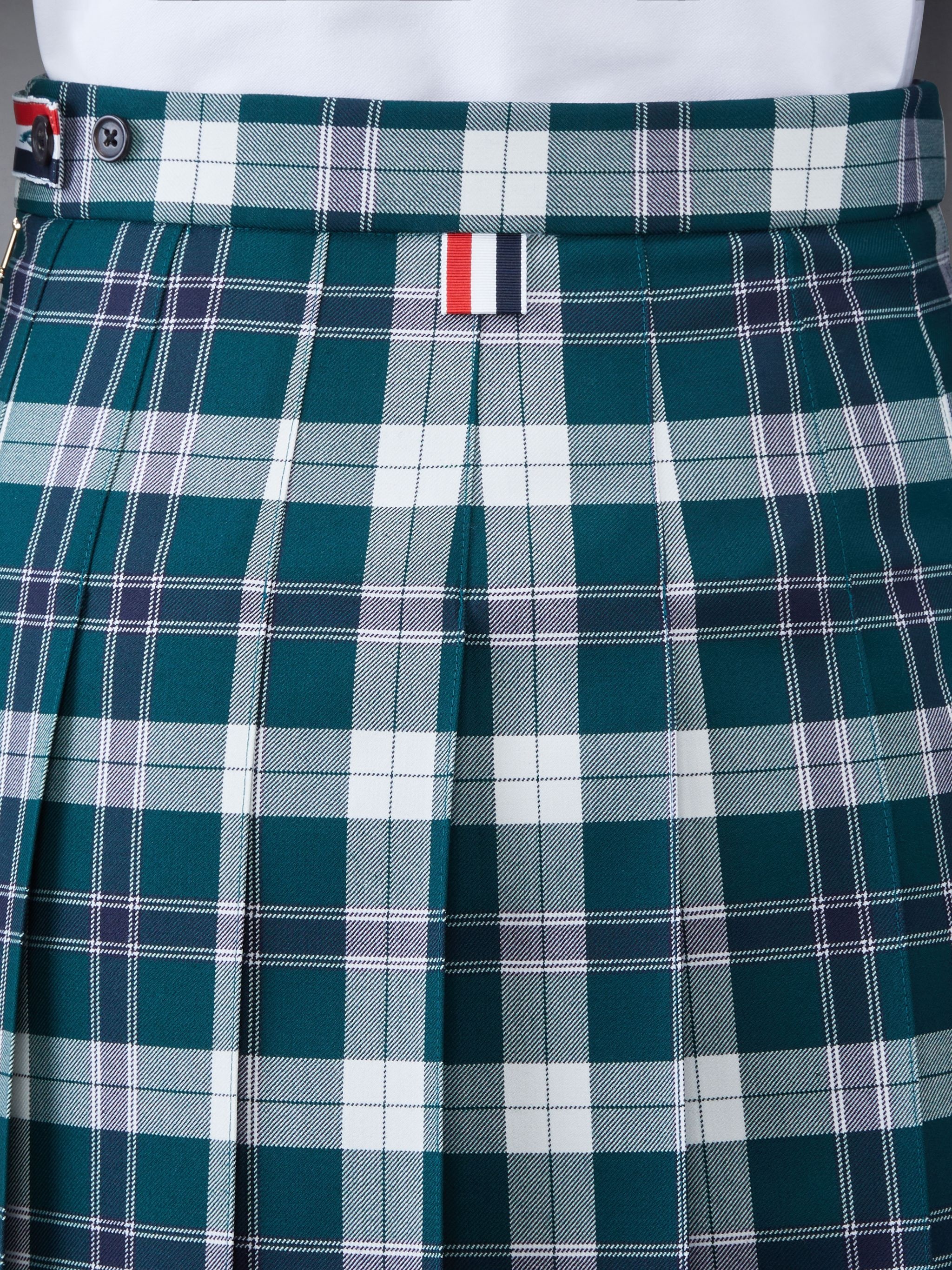 Tartan Twill Pleated Mini Skirt - 6