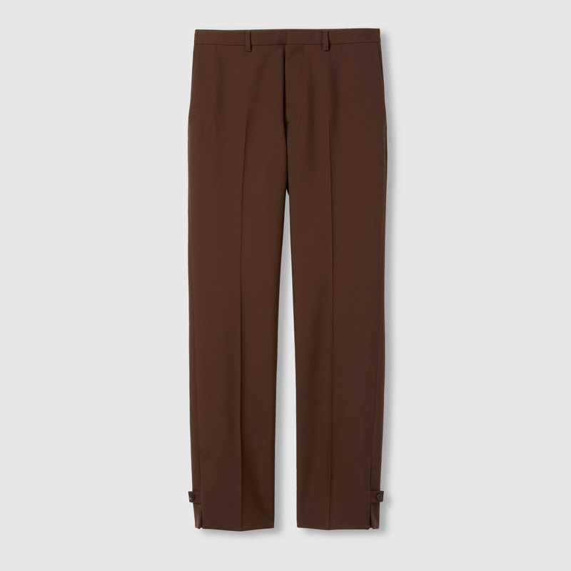 돋을새김된 모직 twill 바지 - 1