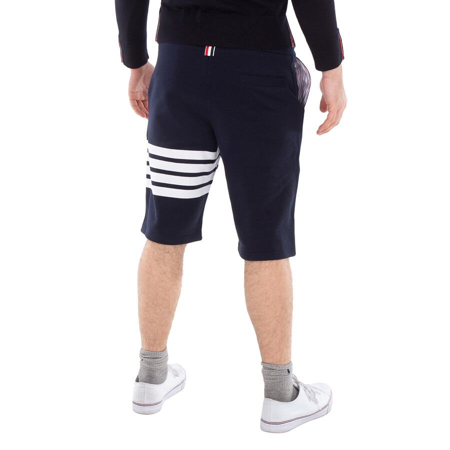 Thom Browne Navy 4-Bar Loopback Cotton Sweatshorts - 3