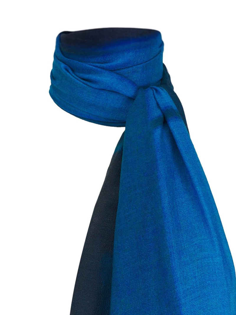 AKRIS colourblock fringed scarf outlook