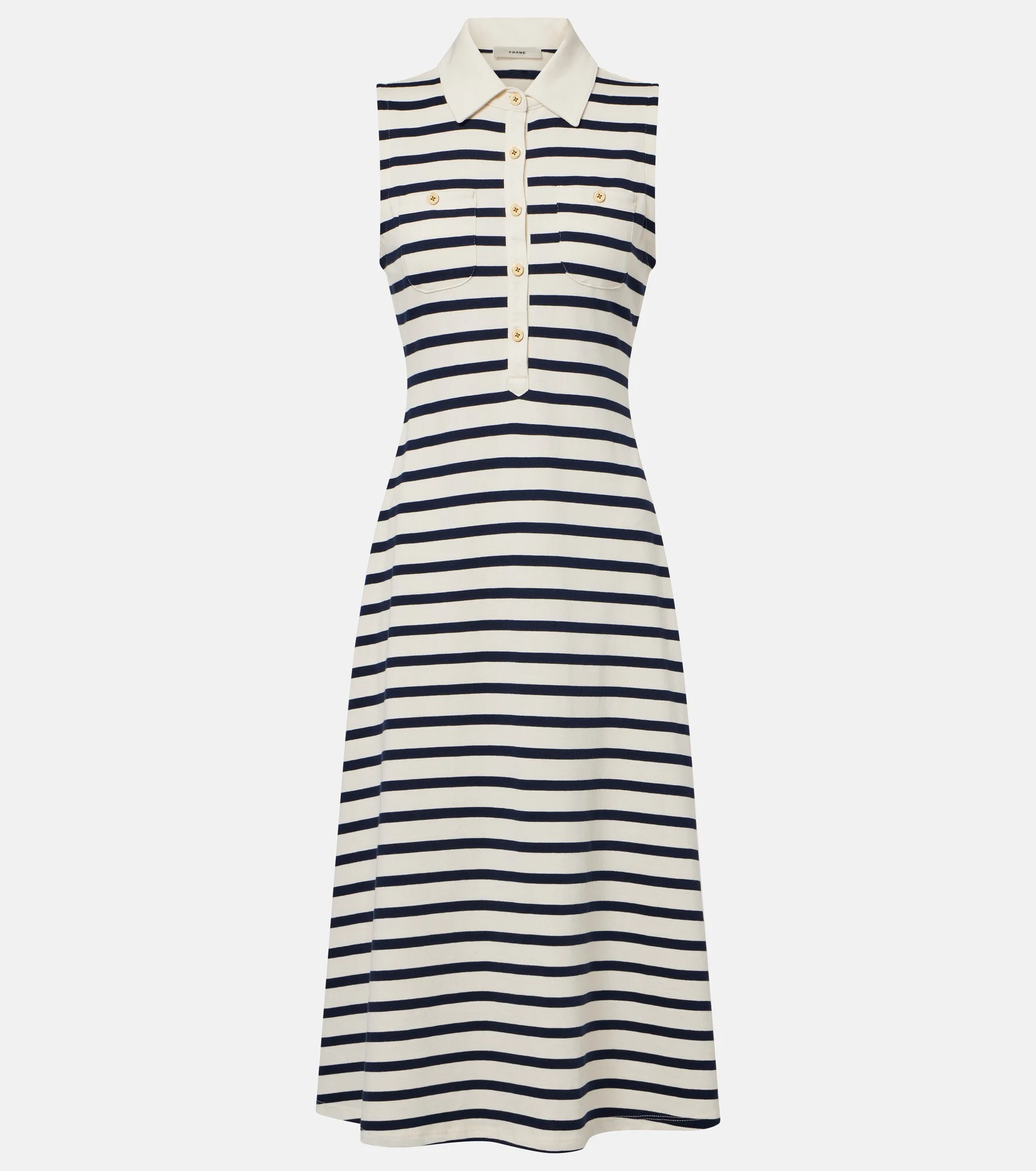 Sea Breeze striped cotton polo dress - 1