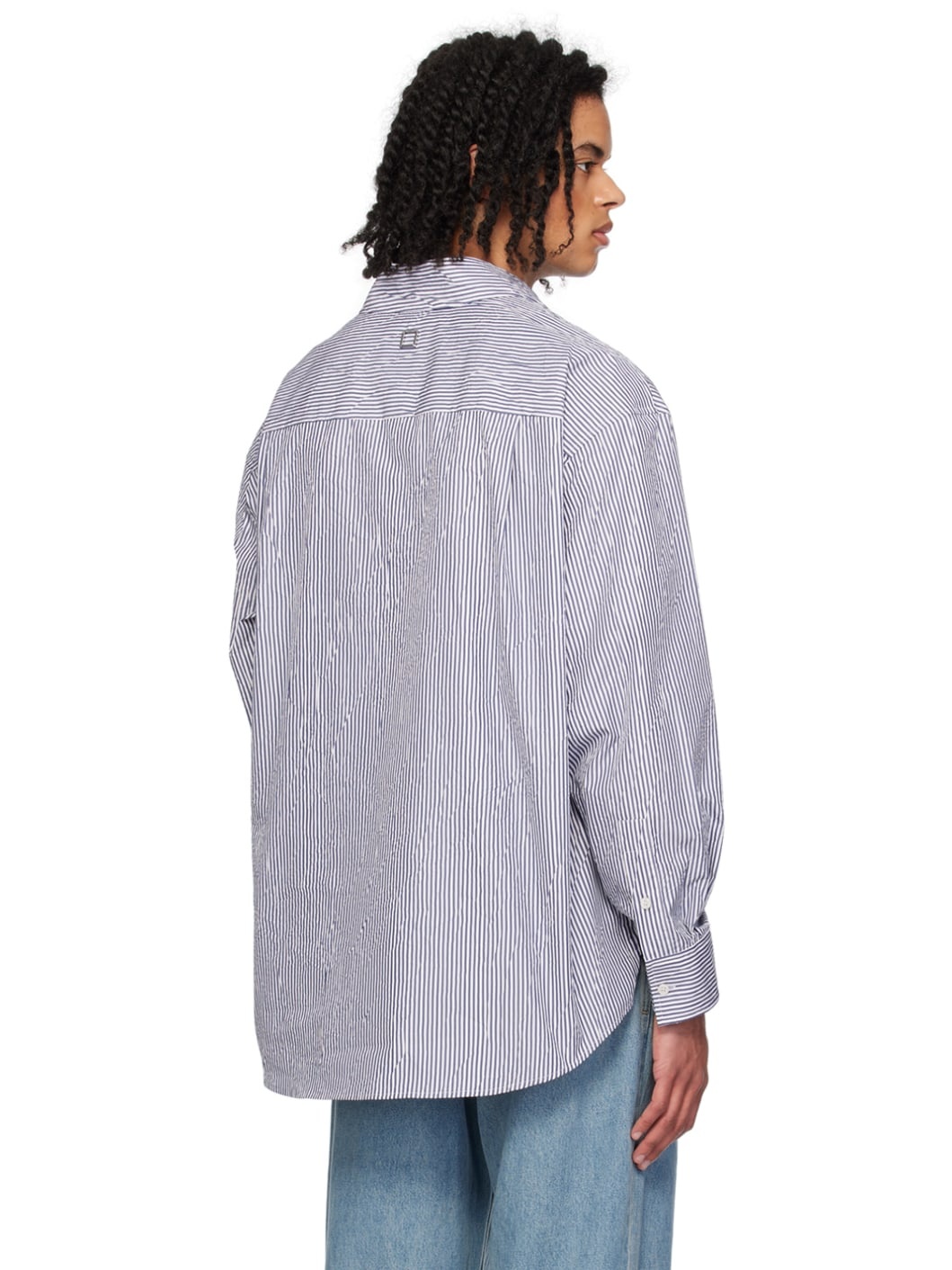 Navy & White Stripe Shirt - 3