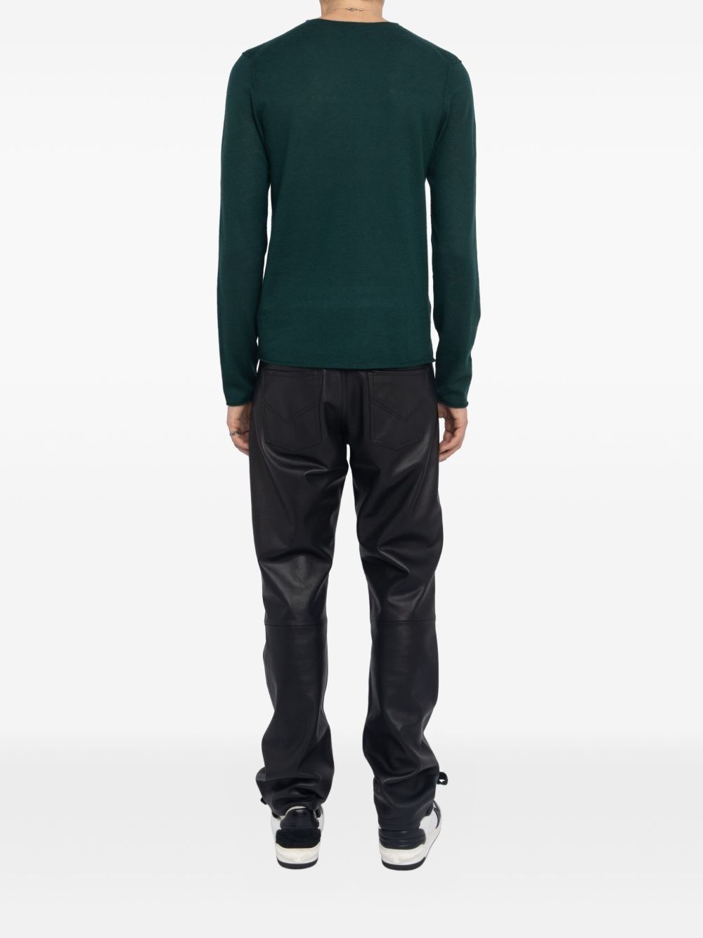 Teiss raw-edge crew-neck sweater - 3