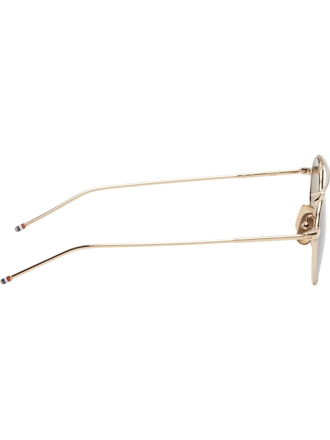 Gold Titanium Round Sunglasses - 2