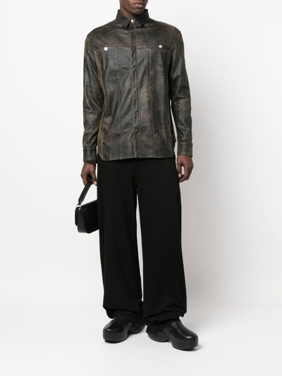 MISBHV long-sleeve faux-leather shirt outlook