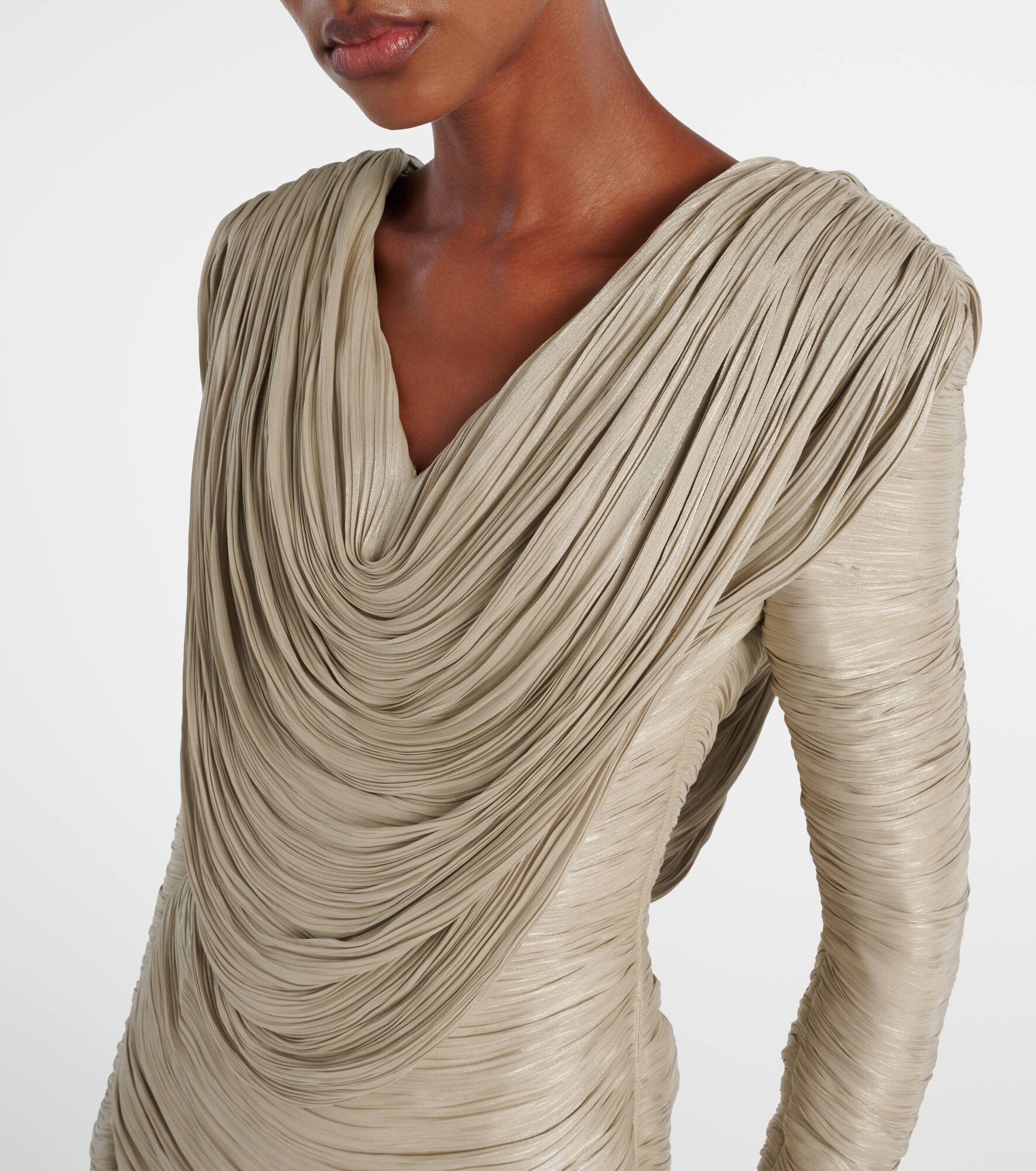 Draped pleated gown - 4