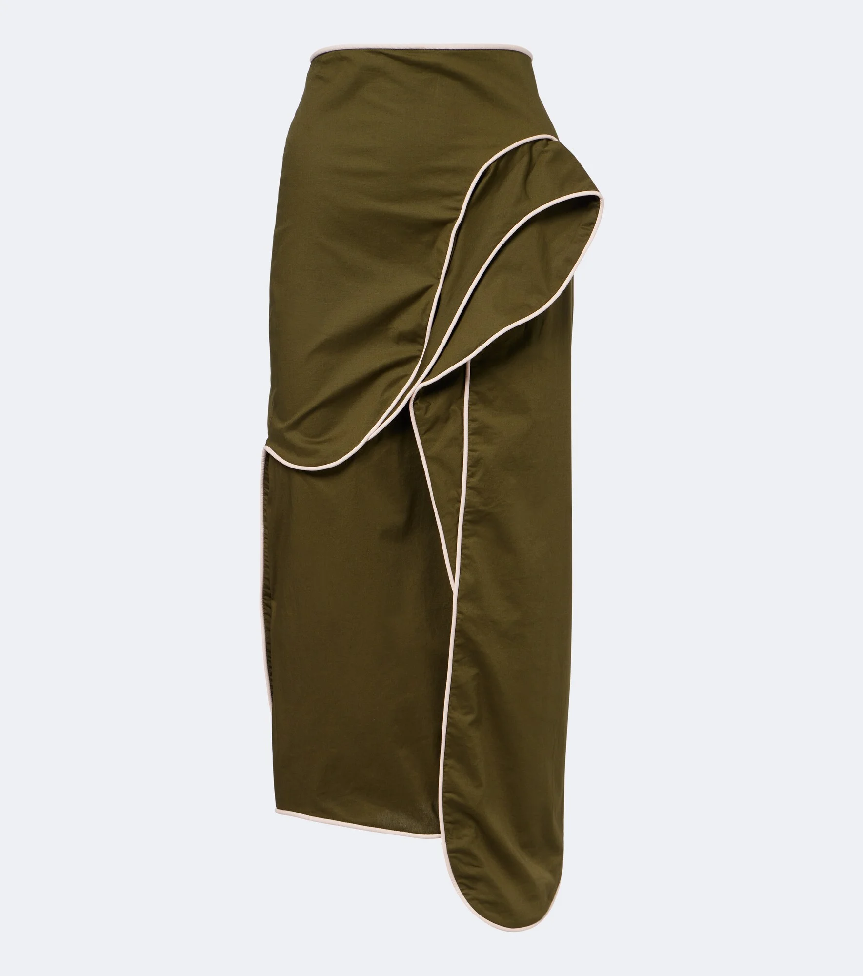 Ruffled cotton-blend midi skirt - 1