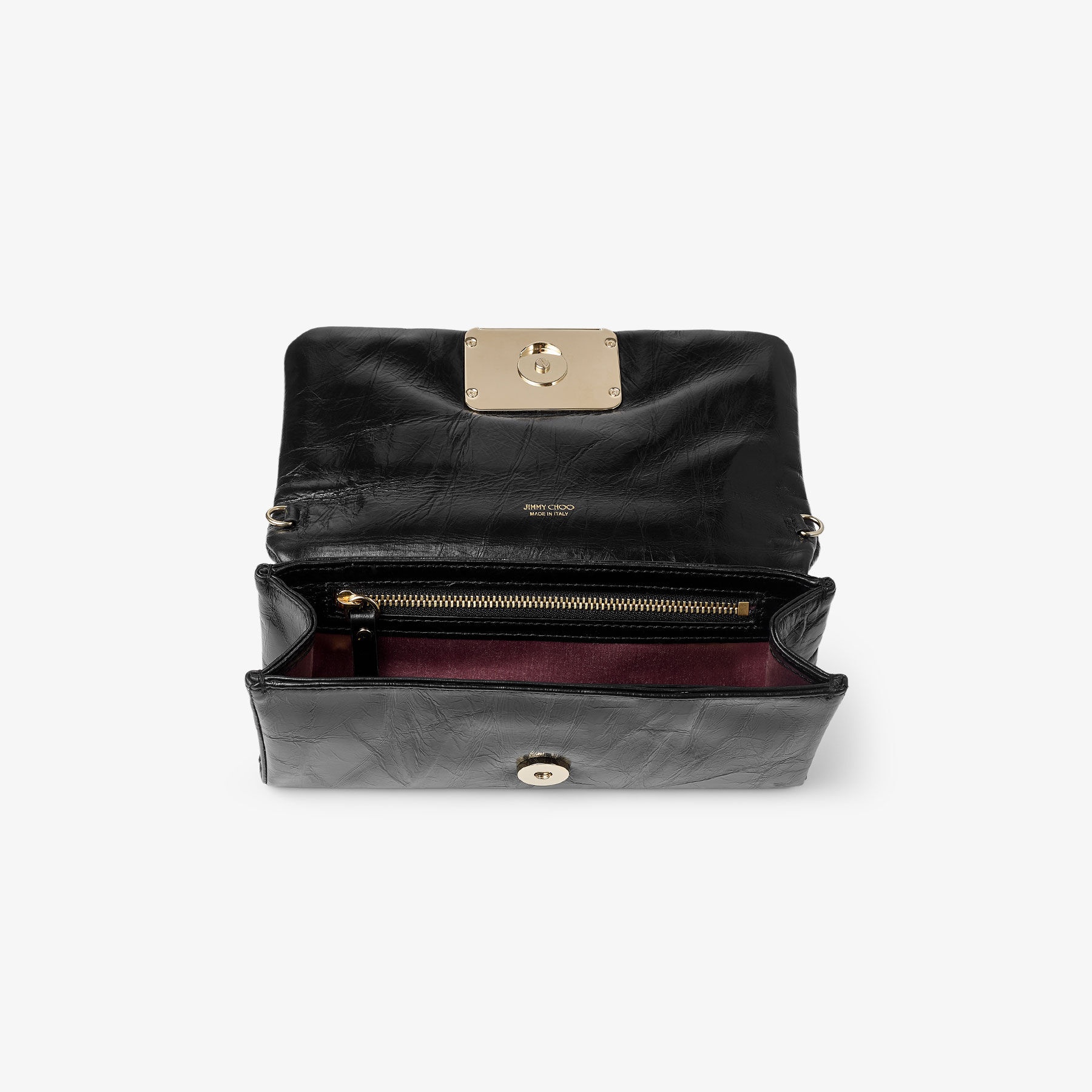 Edie Wallet With Chain
Black Vintage Metallic Leather Mini Bag - 5