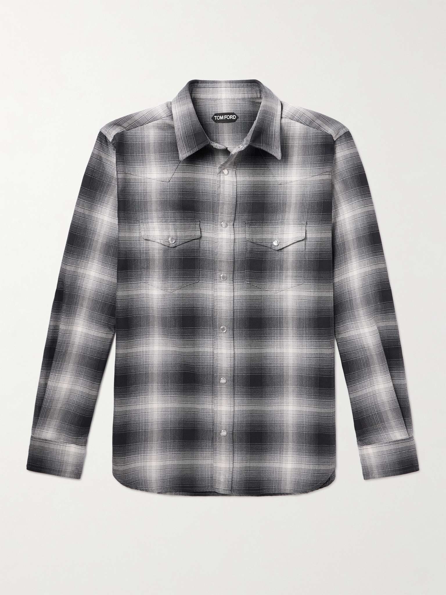 Checked Cotton-Flannel Western Shirt - 1