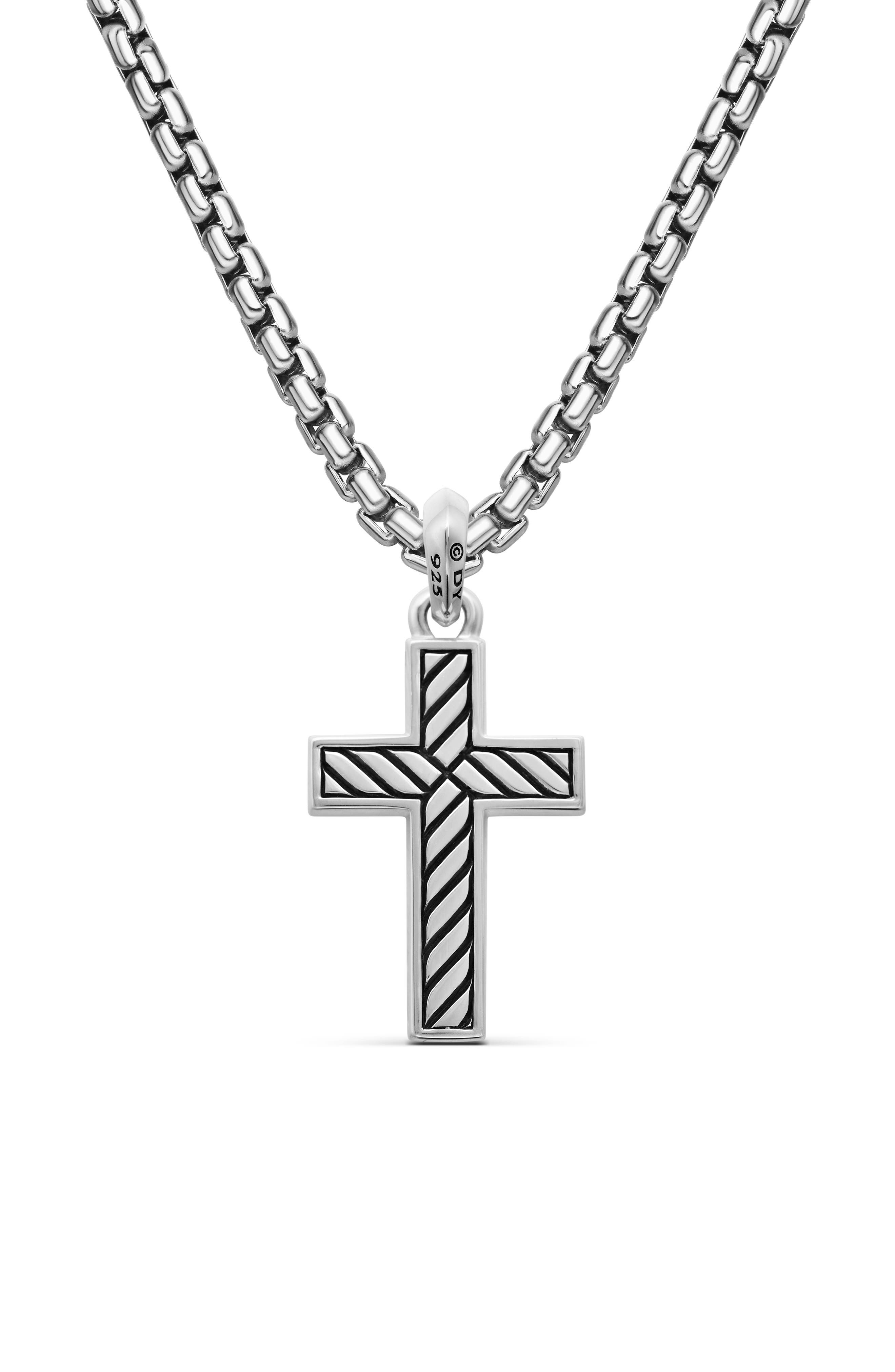 David Yurman Inlay Cross Pendant in Silver/Black Onyx at Nordstrom - 6