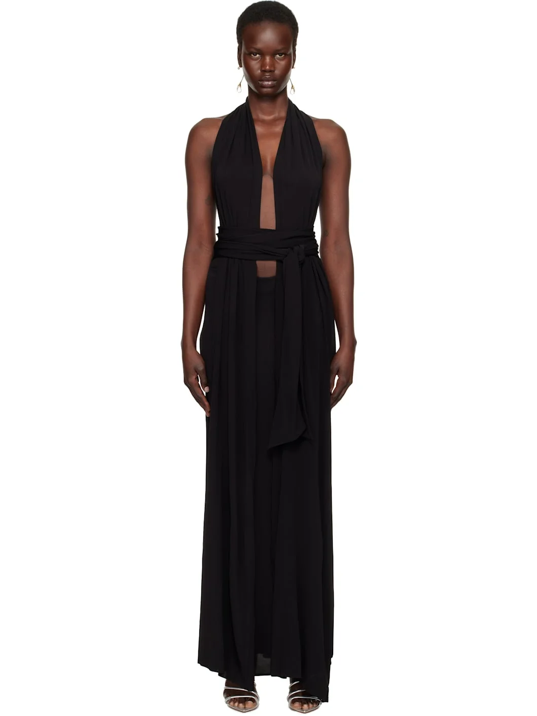 Black Trapeze Maxi Dress - 1