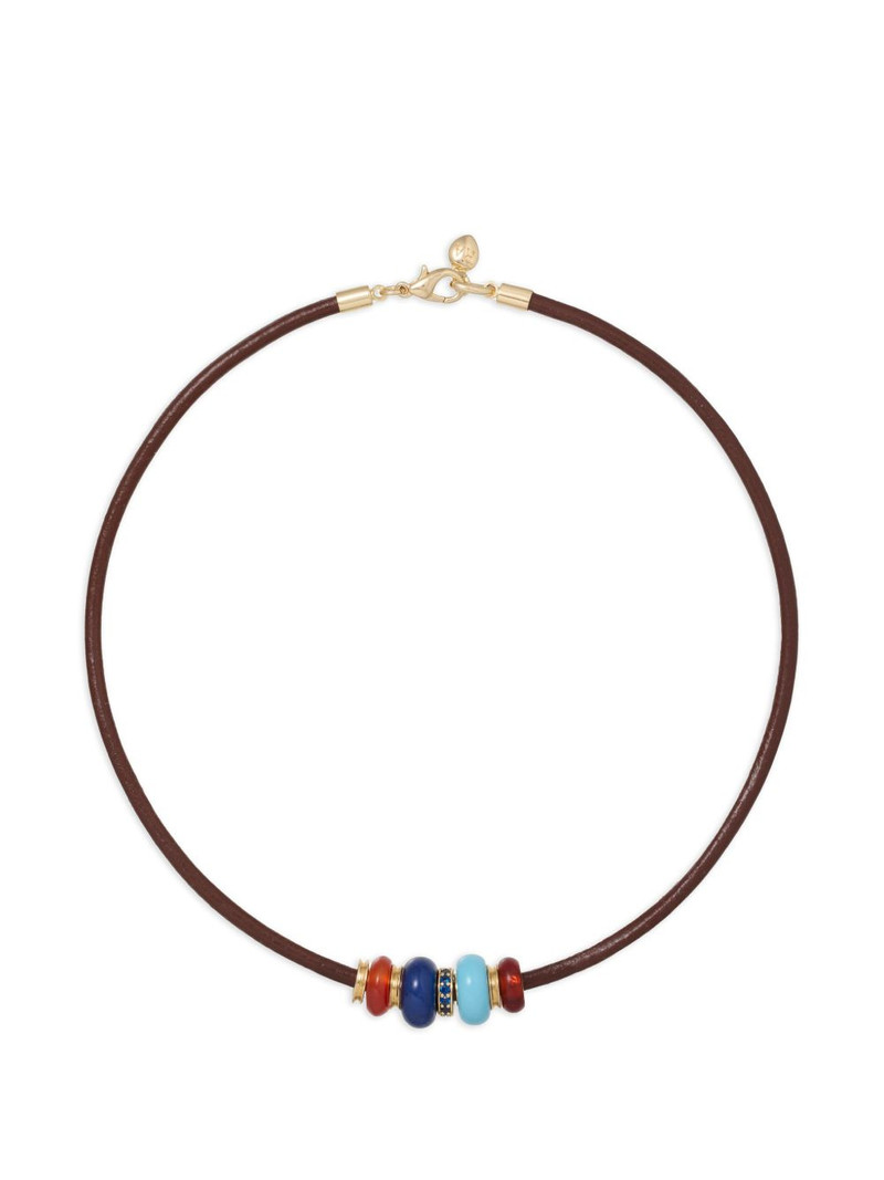 The Leather Stone Slider necklace 1