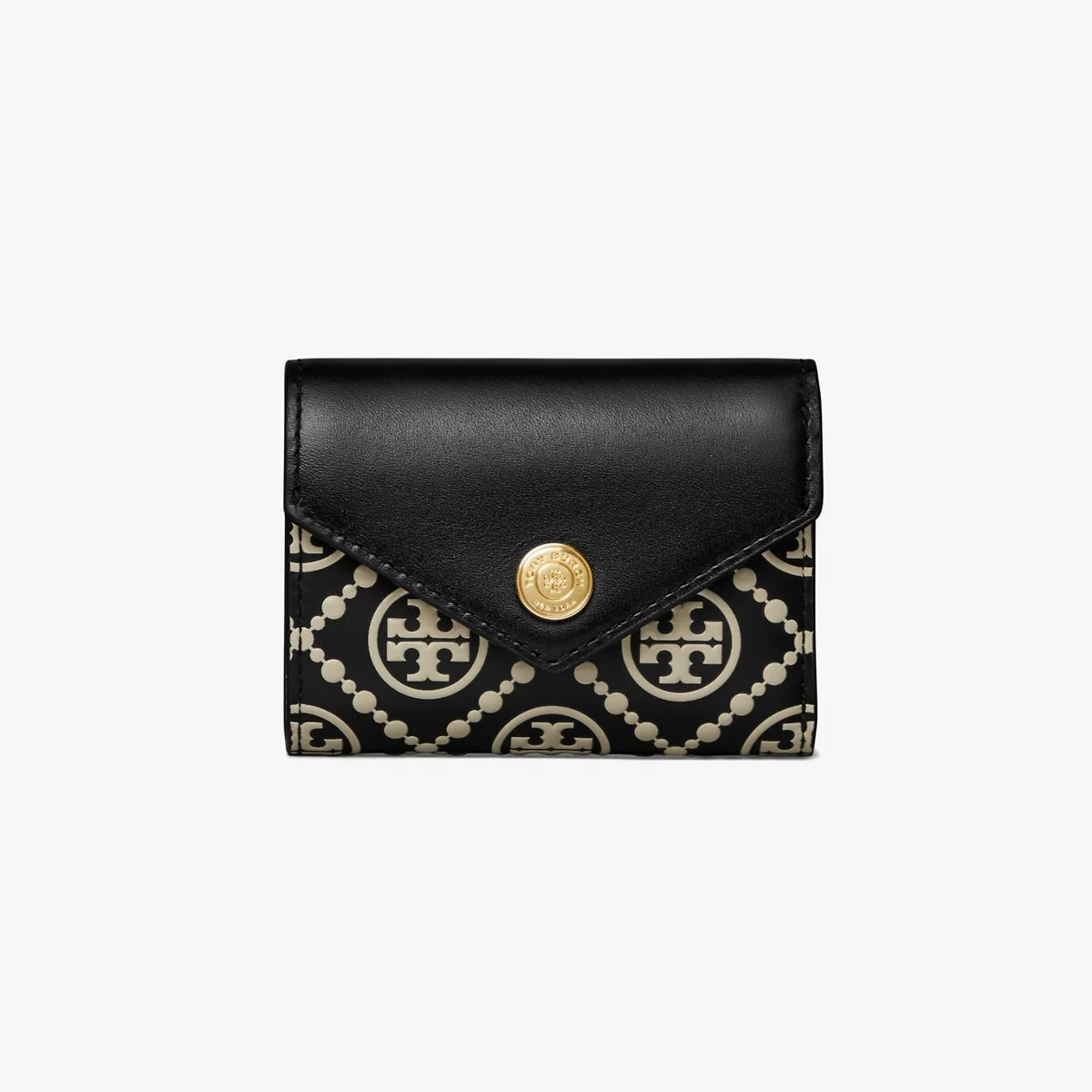 T Monogram Contrast Embossed Small Envelope Wallet - 1