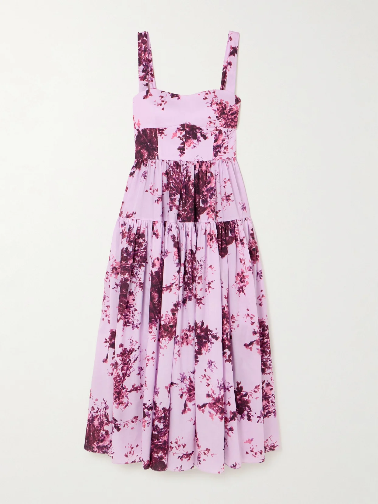 Tiered Floral-print Cotton Midi Dress - 1