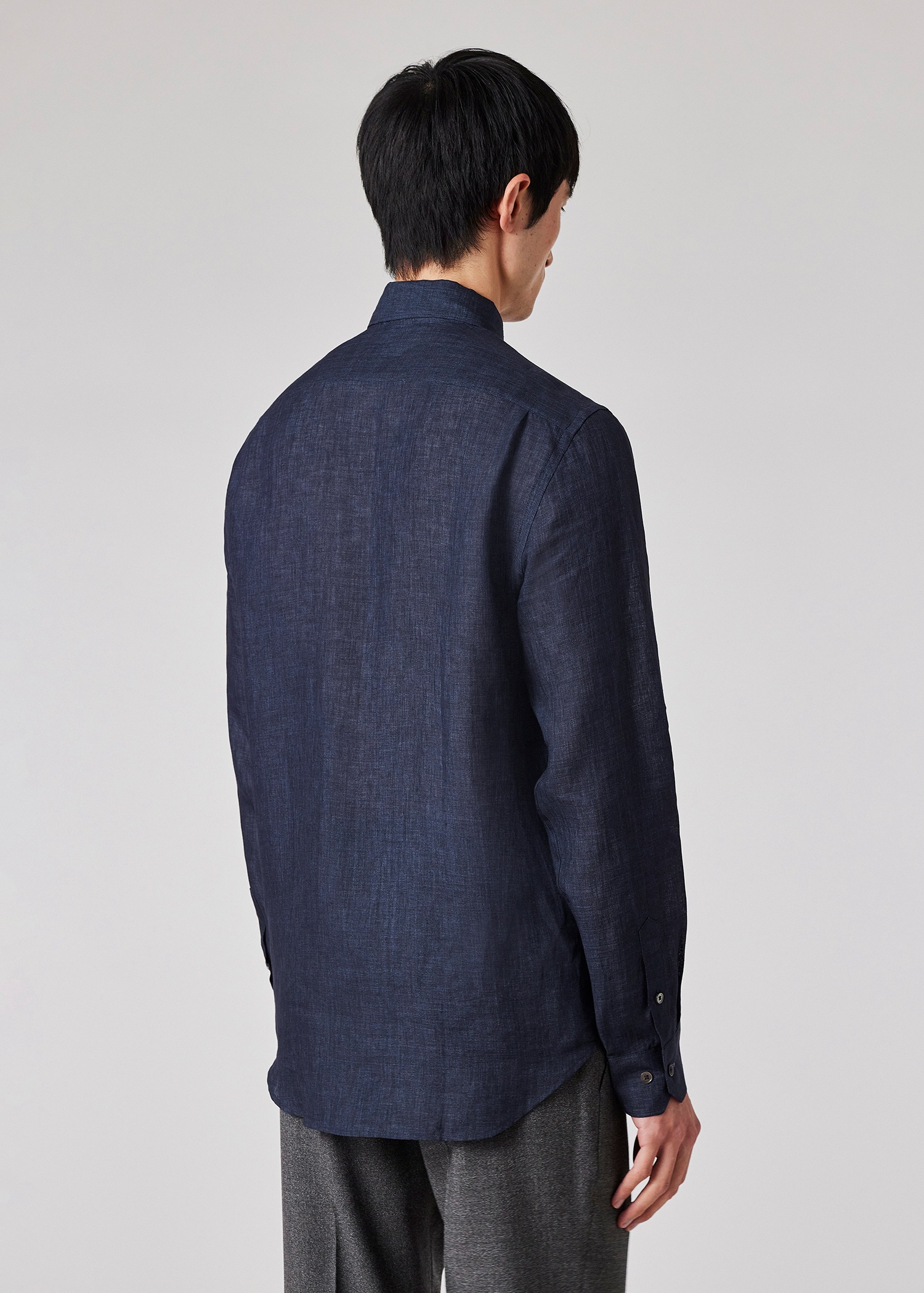 Navy Linen Shirt - 5
