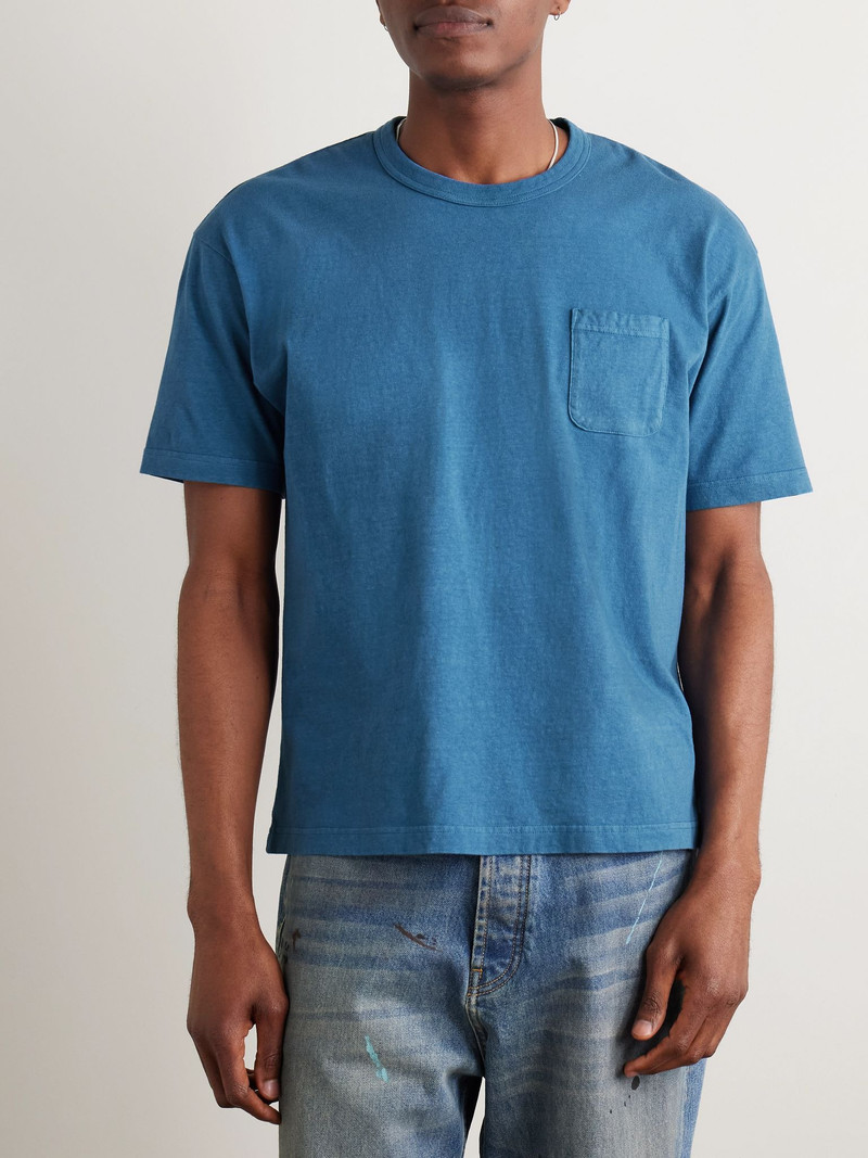 Jumbo Garment-Dyed Cotton-Jersey T-Shirt Light blue 3
