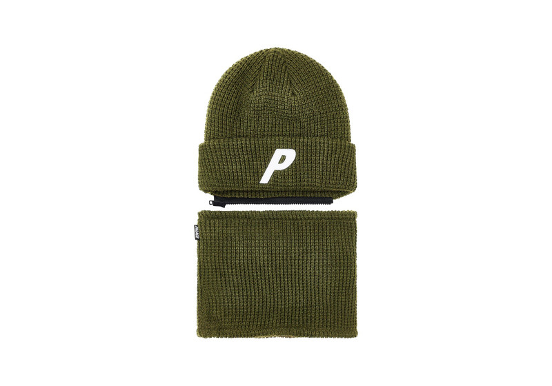 PALACE ZIP OFF FACEWARMER P BEANIE THE DEEP GREEN outlook