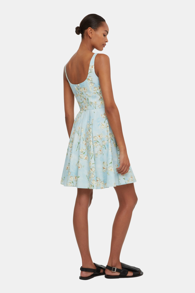 Mini Mona Dress with Little Lillie's on Blue Cotton 3