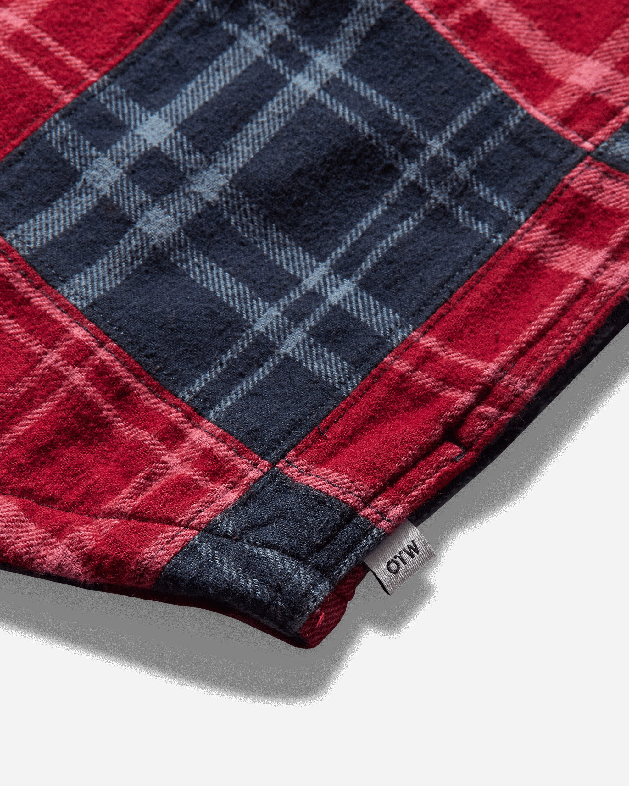 Men's OTW Blocked Flannel Shirt Blue - 4