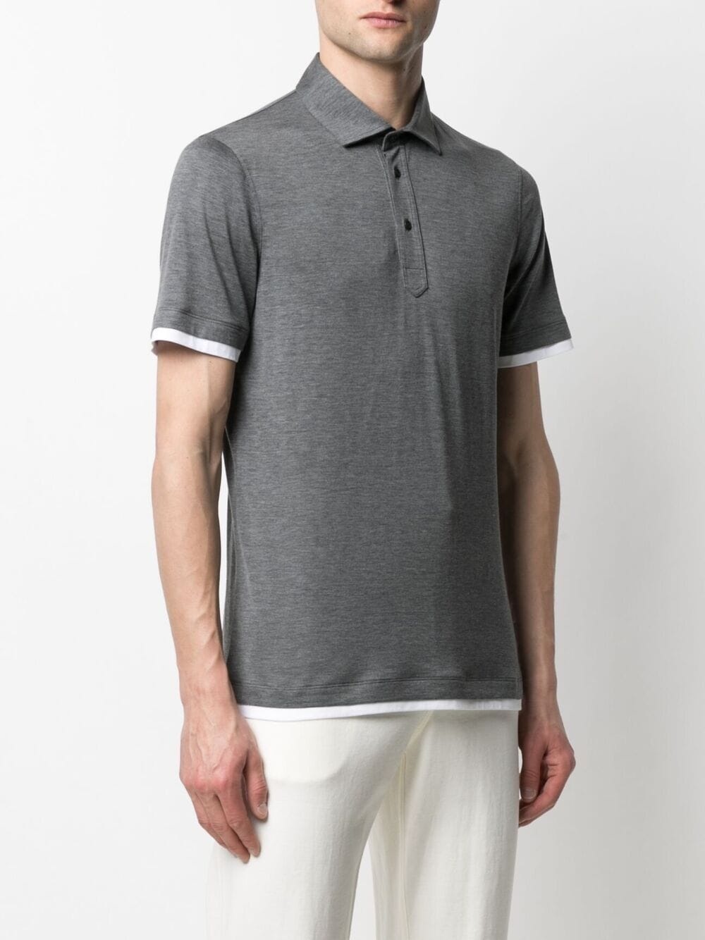 contrast-trimmed polo shirt - 3