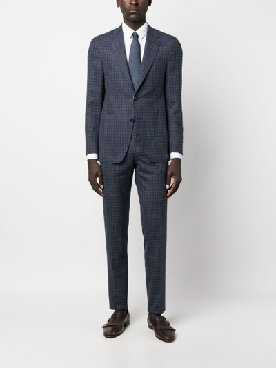 Canali check-pattern single-breasted suit outlook