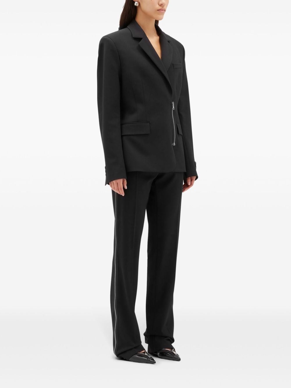 side-zip straight trousers - 2