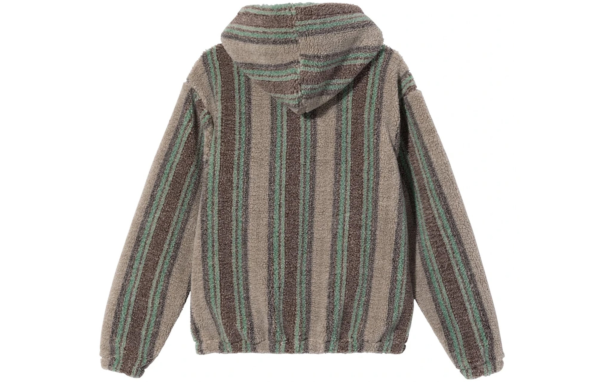 Stussy Stripe Sherpa Hoodie 'Tannin' 118438-TANN - 2