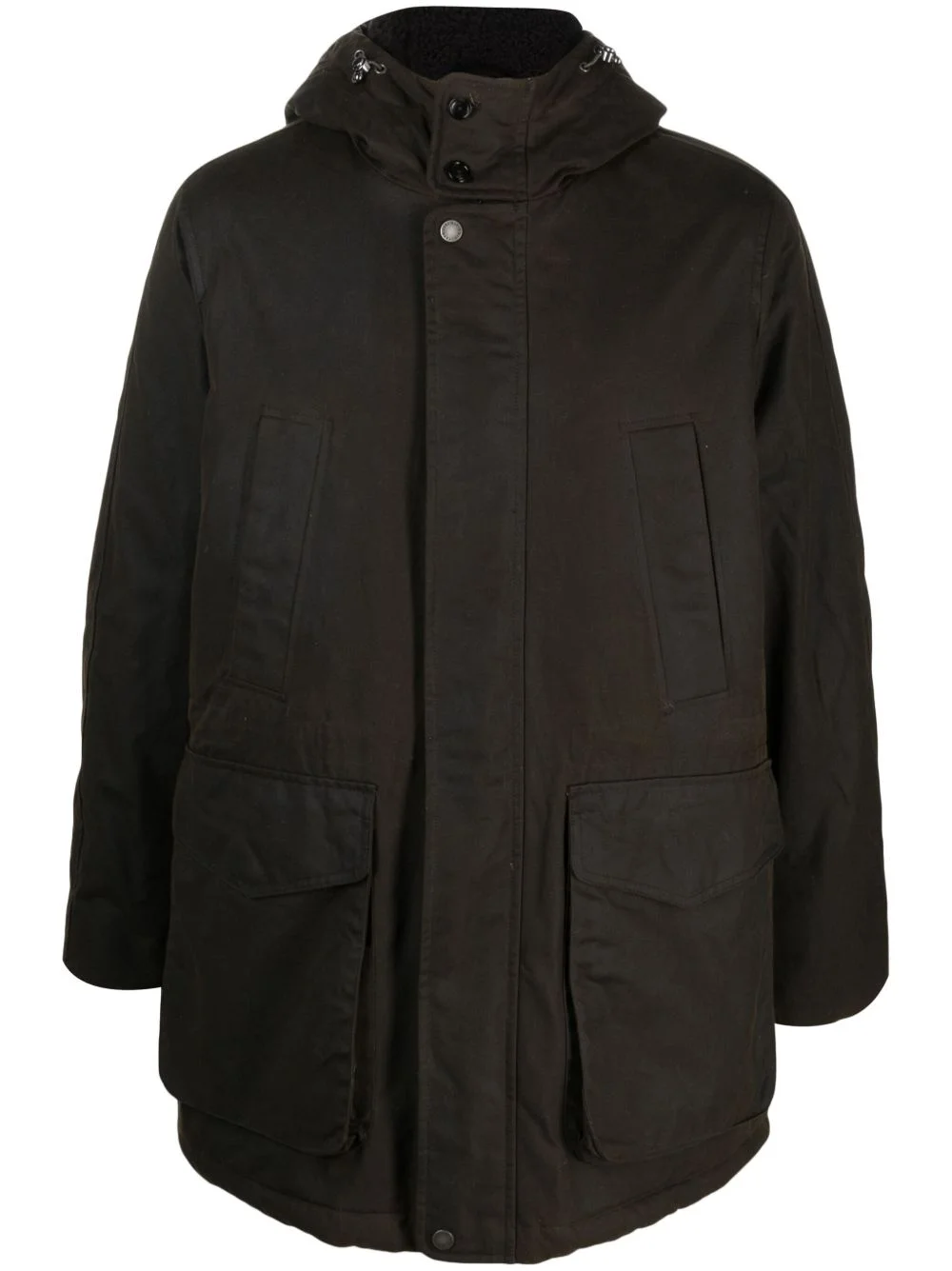 hooded press-stud coat - 1